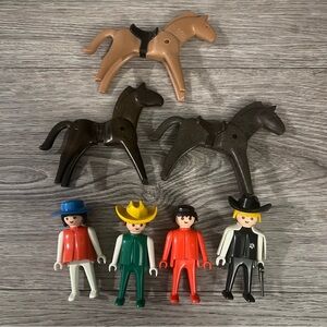 Playmobil people sheriff cowboy horses figures lot